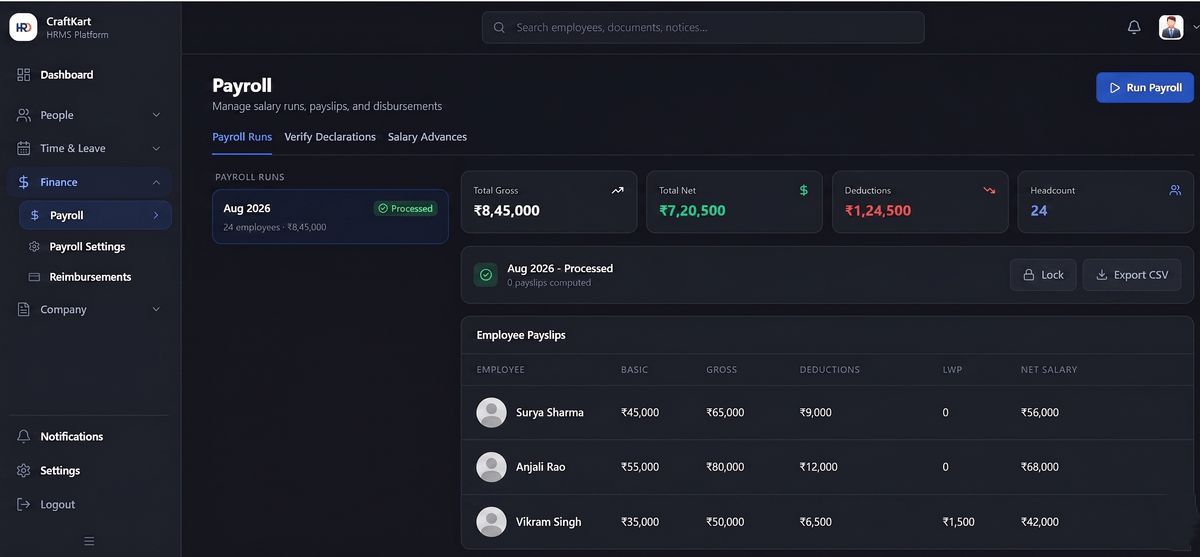 Payroll Feature
